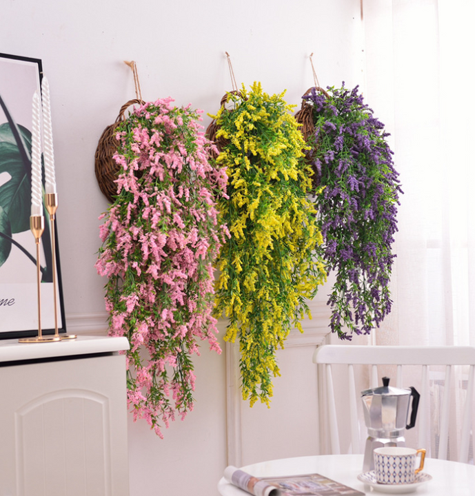 Artificial Hanging Flowers w/ Basket