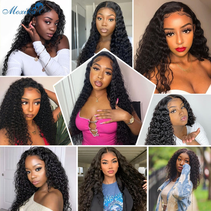 Deep Wave Human Hair Wig w/Closure