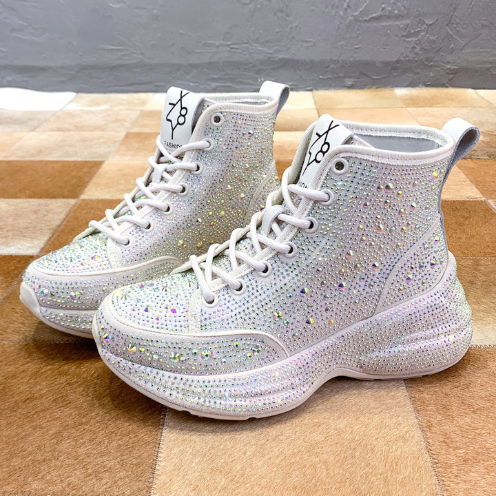 Rhinestone Women's Hi-Top Sneaker