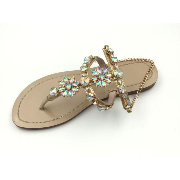 Rhinestone Flower Sandals