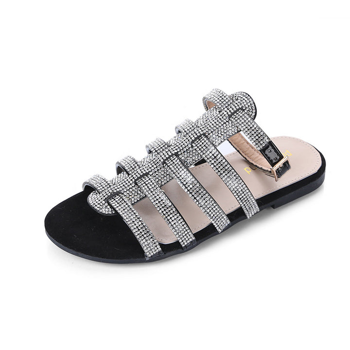 Rhinestone Flat Sandals