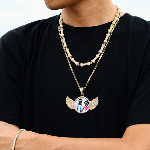 Angel Wings Custom Photo Pendant