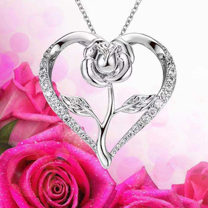 Heart Rose Necklace