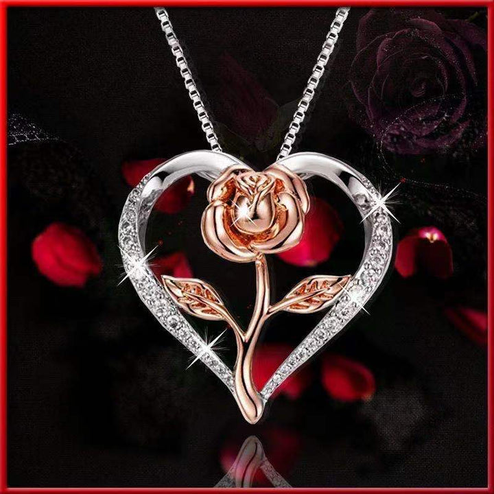 Heart Rose Necklace