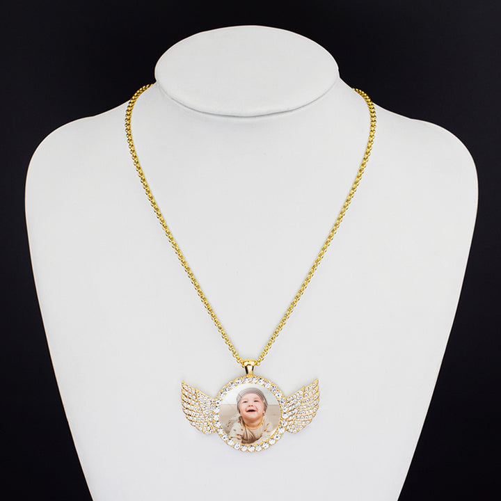 Angel Wings Custom Photo Pendant
