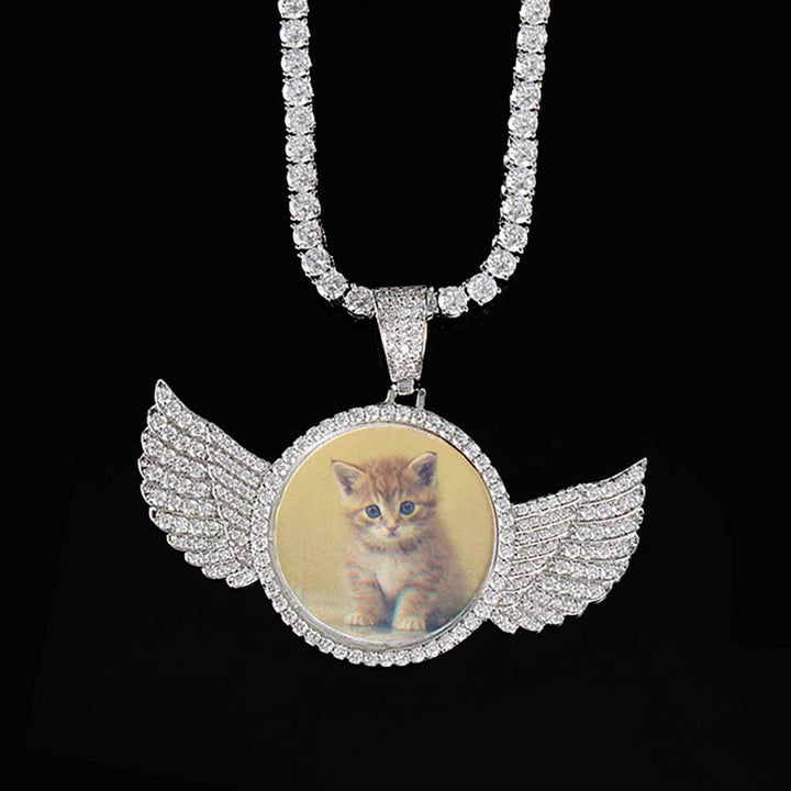 Angel Wings Custom Photo Pendant