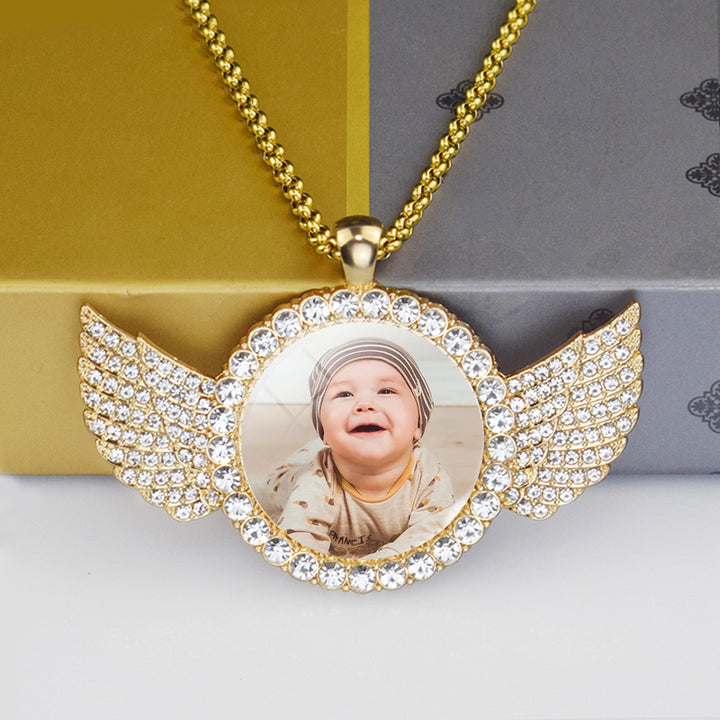Angel Wings Custom Photo Pendant
