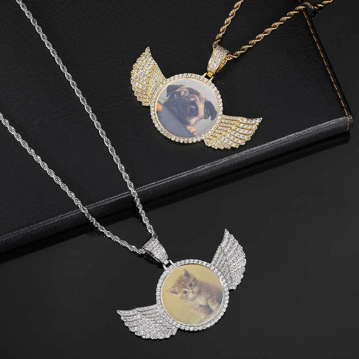 Angel Wings Custom Photo Pendant