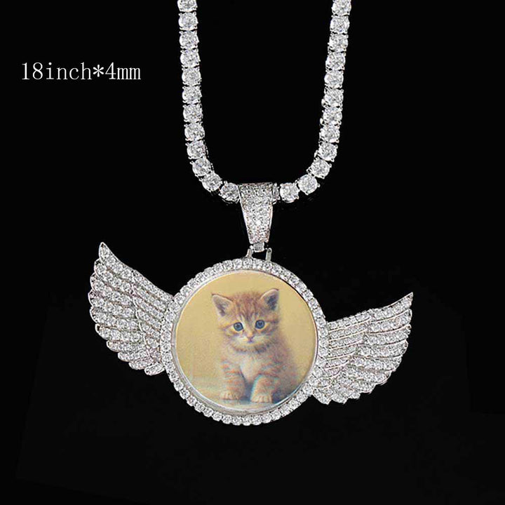 Angel Wings Custom Photo Pendant