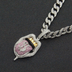 Tongue Shaped Pendant with Pink Crystal