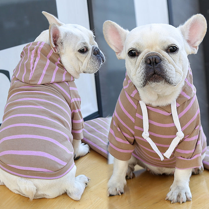 Pet Dog Cat Hoodie Striped Clothes