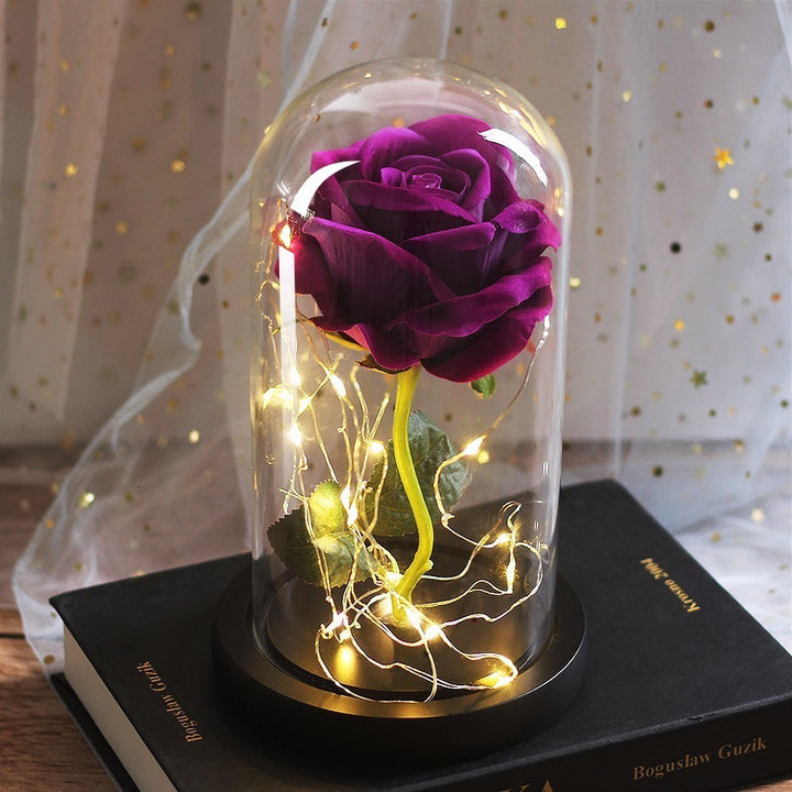 Rose Glass Luminous LED Ornament