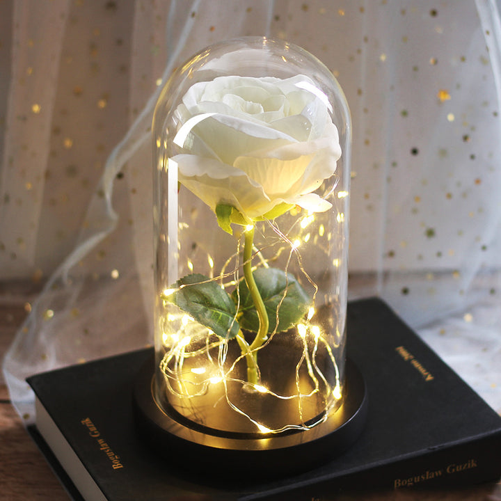 Rose Glass Luminous LED Ornament