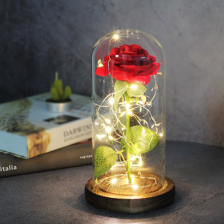 Rose Glass Luminous LED Ornament