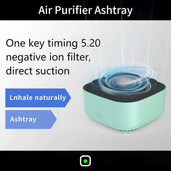 Smokeless Ashtray For Cigarette Smoker Smoke Grabber Ash Tray For Indoor Outdoor Home Office Air Purifier
