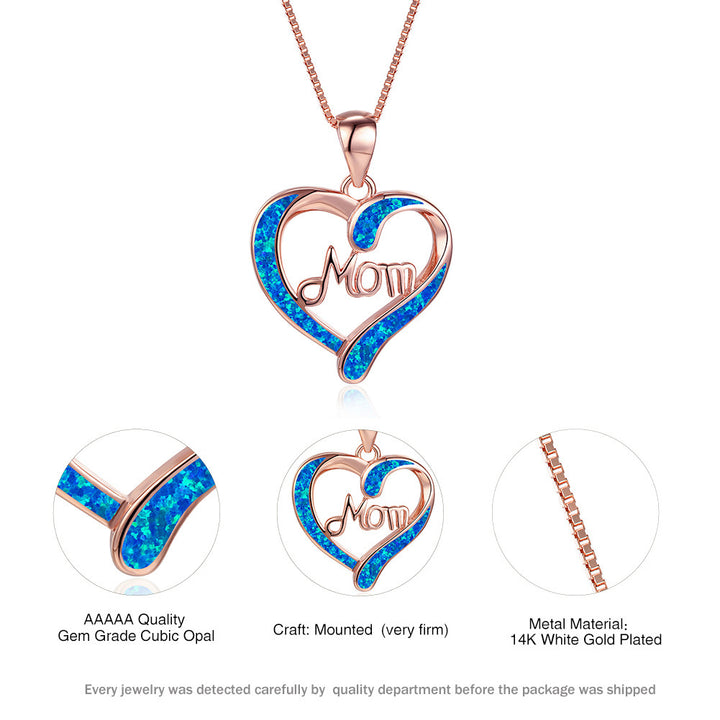 MOM Heart -Shaped Pendant
