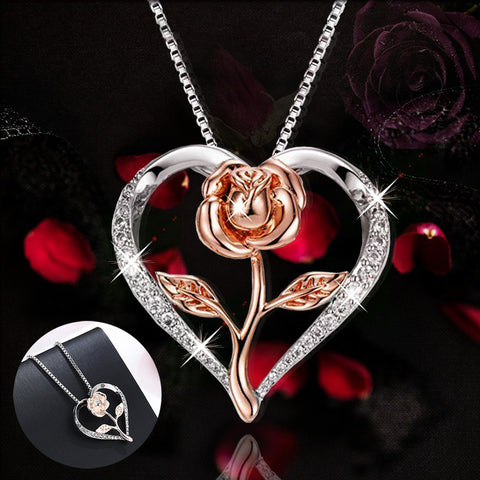 Heart Rose Necklace