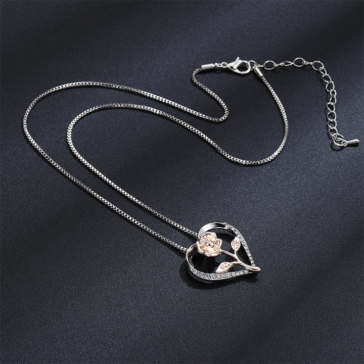 Heart Rose Necklace