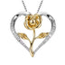 Zircon Heart Rose Silver Necklace For Women