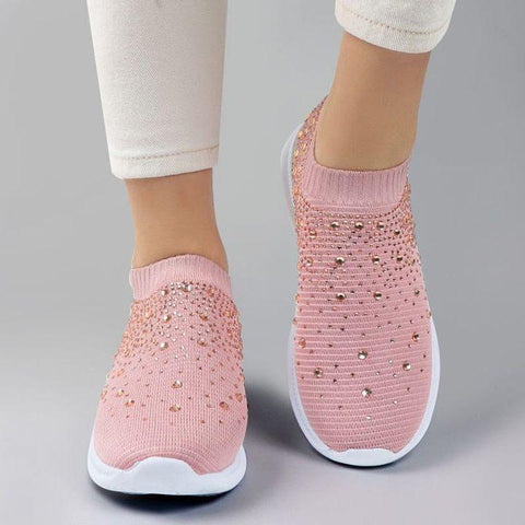 Rhinestone Pull-On Sneakers