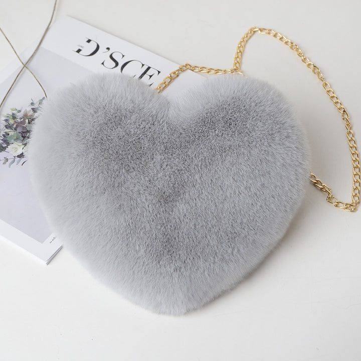 Plush Heart Shoulder Bag