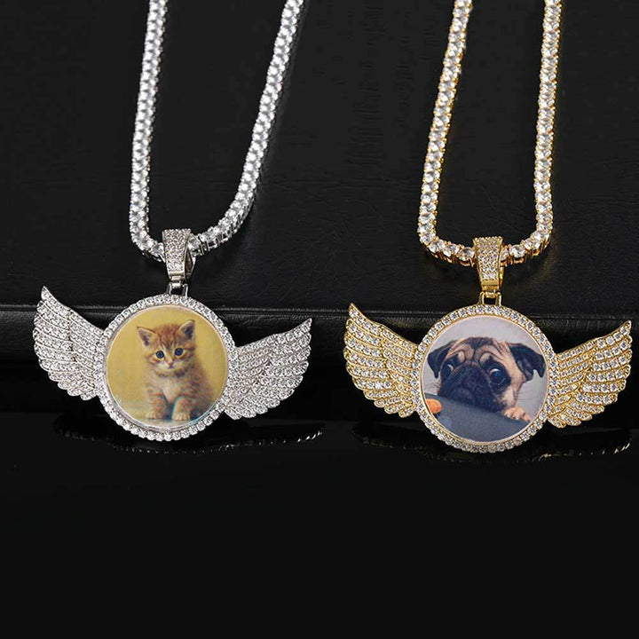 Angel Wings Custom Photo Pendant