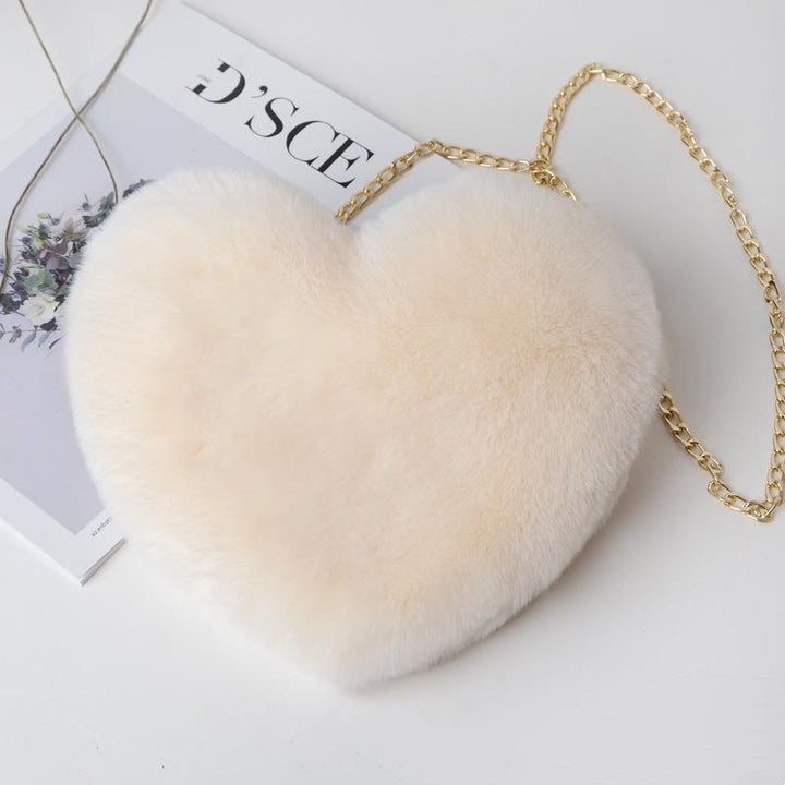 Plush Heart Shoulder Bag